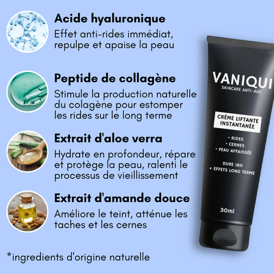 Crème Liftante Anti-Rides Instantanée Vaniqui